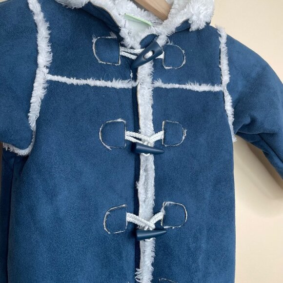 First Impressions Blue Fleece Lined Snowsuit Size 24‎ Months Vintage Inspired - Picture 4 of 10